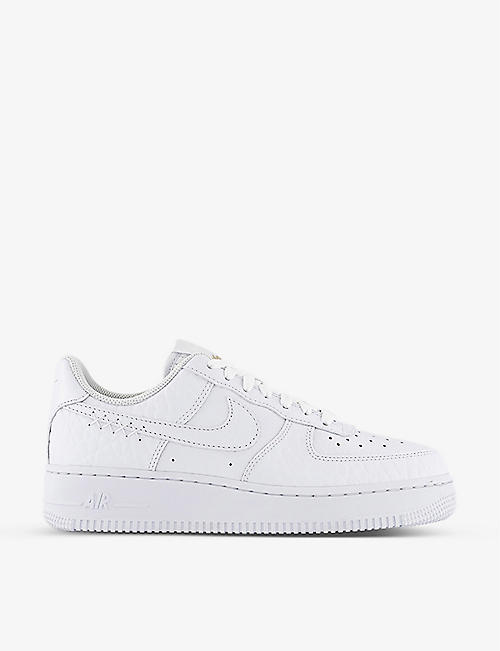 NIKE: Air Force 1 ’07 logo-embossed leather low-top trainers