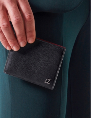 CHRISTIAN LOUBOUTIN: Coolcard logo-plaque leather bifold wallet