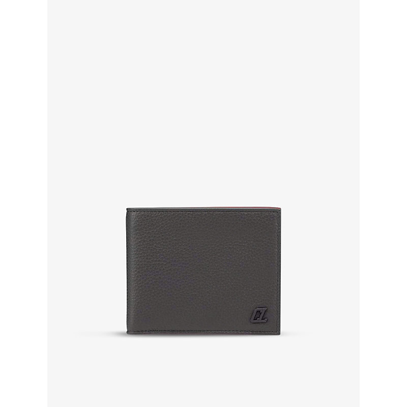 Christian Louboutin Coolcard Logo-plaque Leather Bifold Wallet In Black/gun Metal