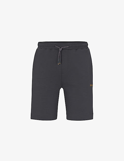 BOSS: Elasticated-cuff drawstring-waist stretch cotton-blend shorts