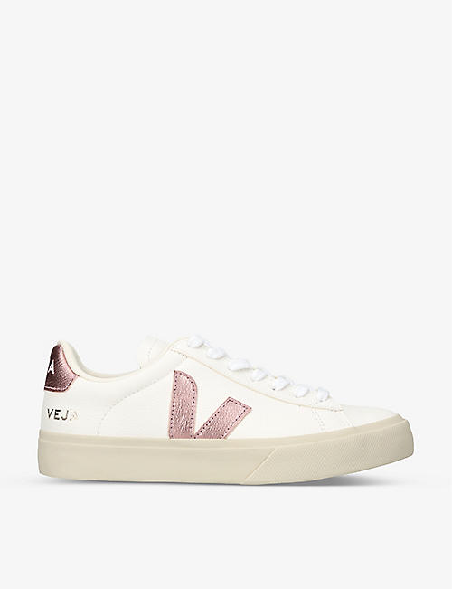 VEJA: Campo logo-print low-top leather trainers