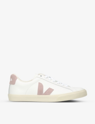 VEJA VEJA WOMEN'S PINK COMB ESPLAR BRANDED LEATHER LOW-TOP TRAINERS,64290691