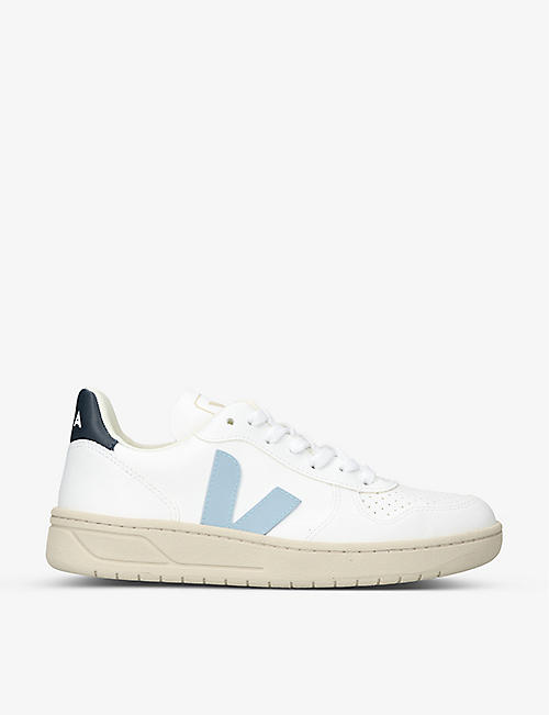 VEJA: V-10 Nautico logo-stitched low-top vegan-leather trainers