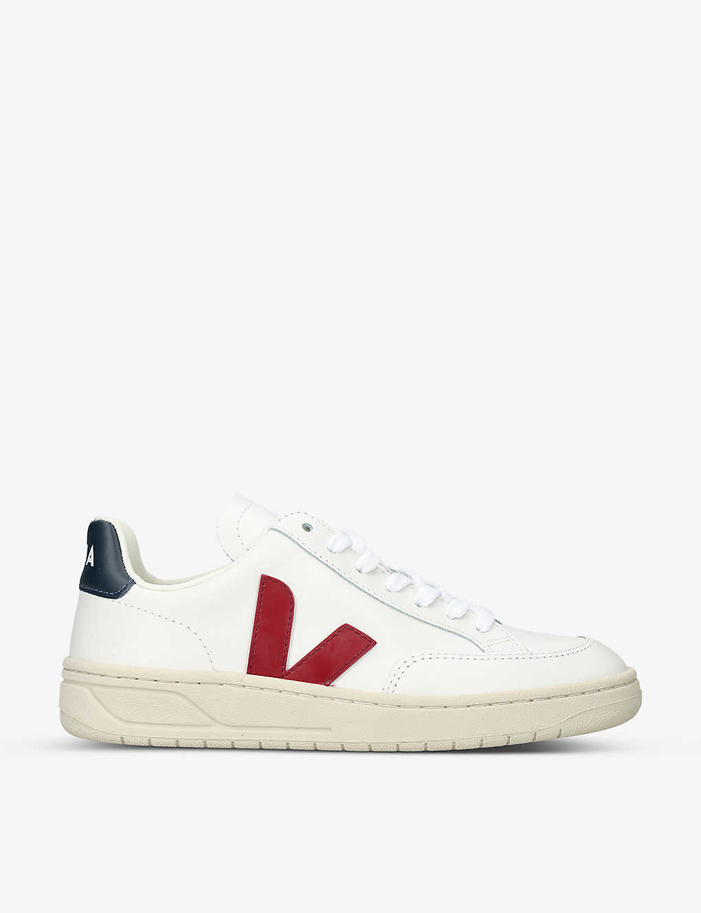 Shop Veja Women's White/red Women's V-12 Low-top Leather Low-top Trainers
