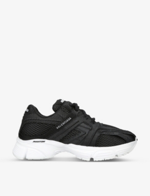 Balenciaga Phantom Fabric & Mesh Sneakers In Blk/white