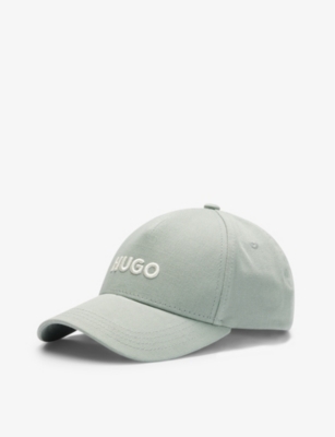Hugo Logo-embroidered Cotton-twill Baseball Cap In Light/pastel Green