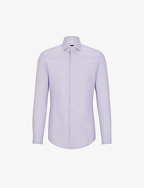 BOSS: Slim-fit stretch cotton-twill shirt