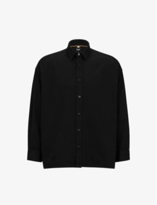 Hugo Boss Boss Mens Black Business Regular-fit Cotton Shirt