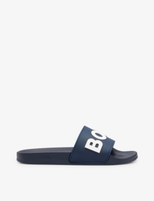 BOSS: Logo-print rubber sliders