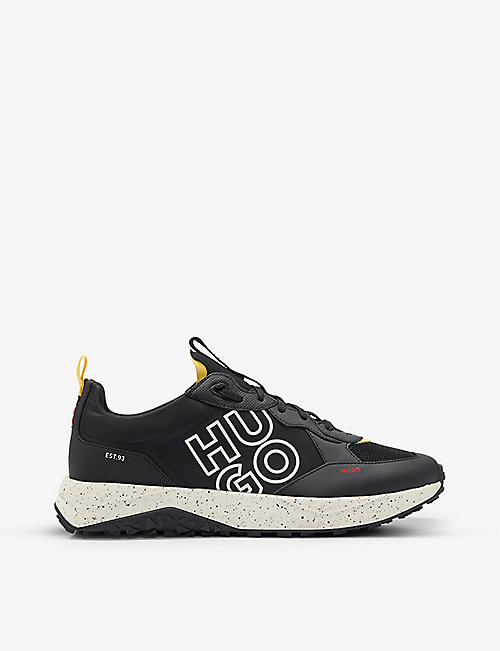 HUGO: Logo-embroidered low-top woven trainers