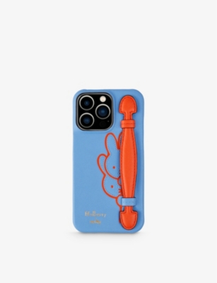 Mulberry Womens Cornflower Blue X Miffy Leather Iphone 13 Pro Case In Cornflower Blue