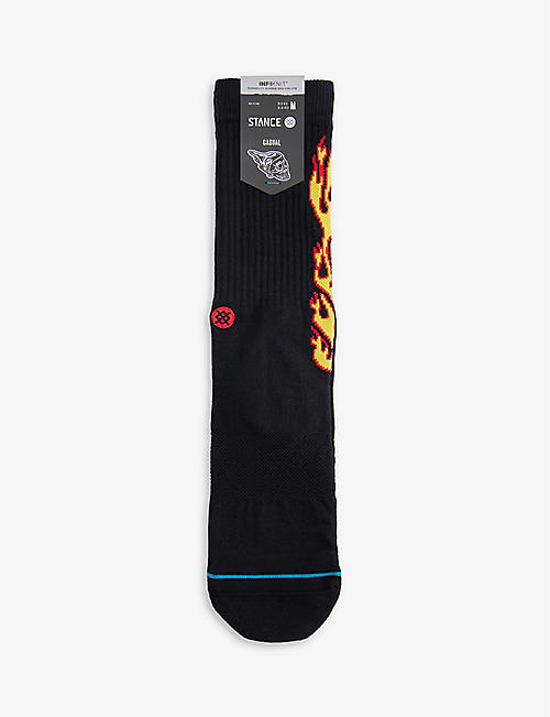 STANCE: Flame-printed stretch-cotton blended socks