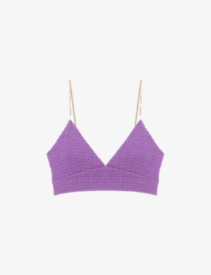 Maje Lapraia Crop Chain Strap Camisole In Purple