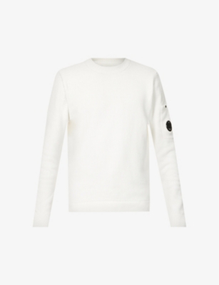 C.p. Company White Crew-neck Cotton Jumper In Gauze White
