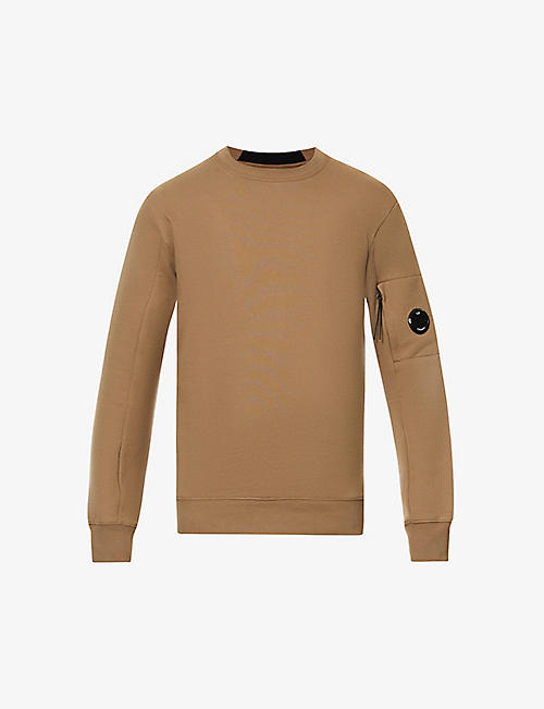 CP COMPANY: Diagonal Fleece lens-detail regular-fit cotton-jersey sweatshirt