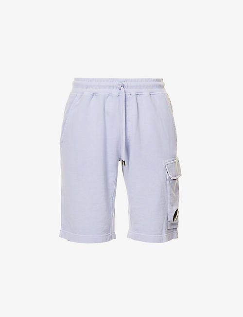 CP COMPANY: Lens-detail regular-fit cotton-jersey shorts