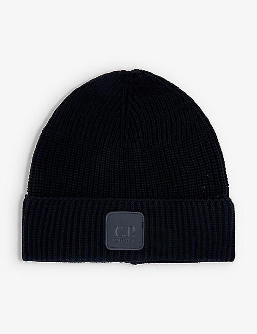 CP COMPANY: Metropolis logo-plaque wool-knit beanie hat