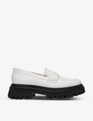 Maje Medal-embellished Loafers In Blanc