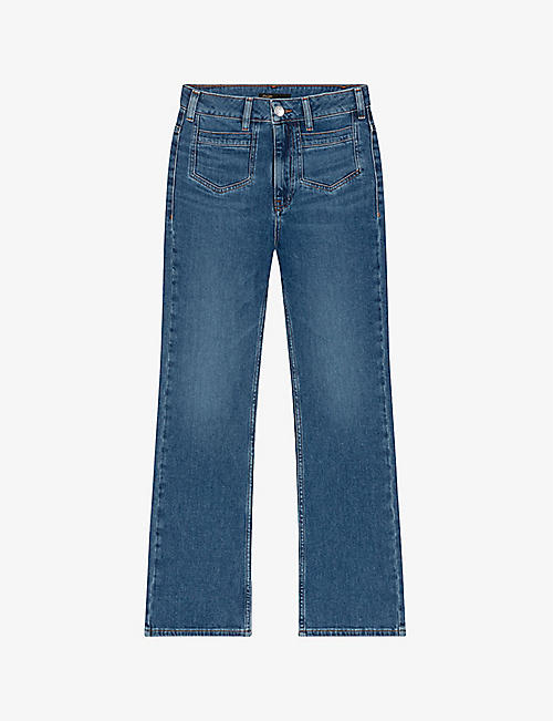 MAJE: Papala straight-leg cropped stretch-denim jeans