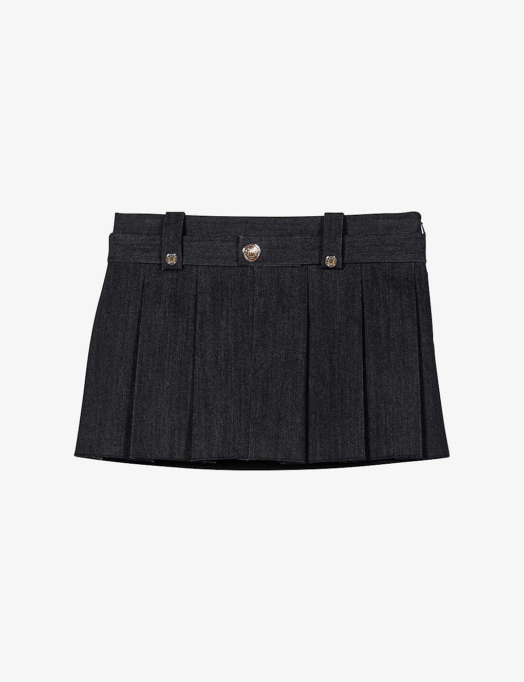 Maje Women's Denim Effect Mini Skirt In Noir / Gris