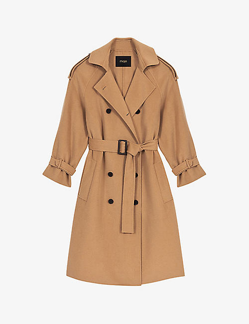 MAJE: Glara wool-blend trench coat
