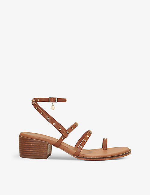 MAJE: Stud-embellished heeled leather sandals