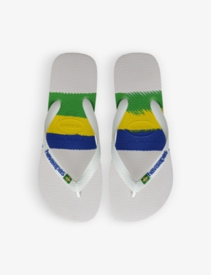 HAVAIANAS WOMENS WHITE BRAZIL TECH RUBBER FLIP-FLOPS 64354300