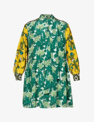 WEEKEND MAX MARA: Baita floral-print flared-hem silk mini dress