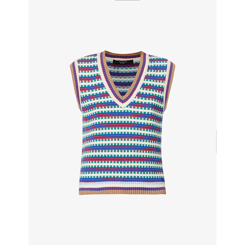 Weekend Max Mara Bosh Cotton Jacquard Knit Vest In Multicolour