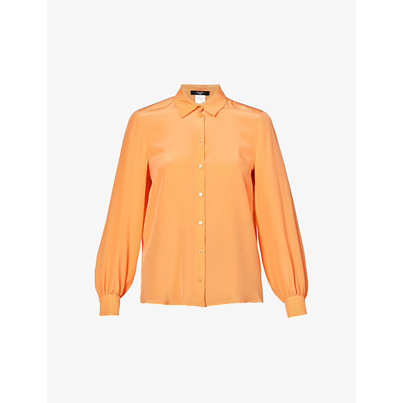 Weekend Max Mara Womens Orange Geo Regular-fit Silk Shirt