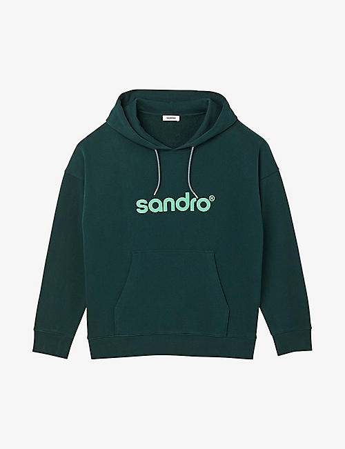 SANDRO: Logo-print cotton jersey hoody