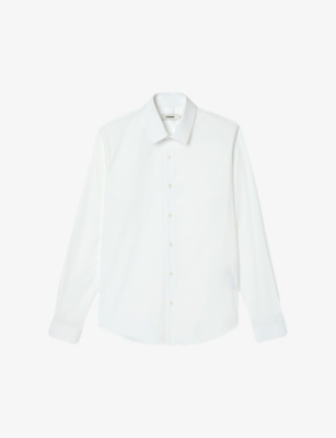 SANDRO: Slim-fit stretch cotton-blend shirt