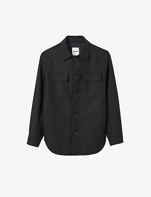 SANDRO: Long-sleeved button-down woven overshirt