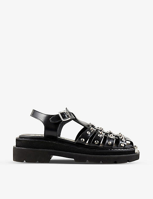 SANDRO: Olys studded leather sandals