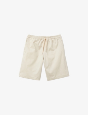 Sandro Mens Naturels Drawstring-waist Stretch Cotton-blend Shorts