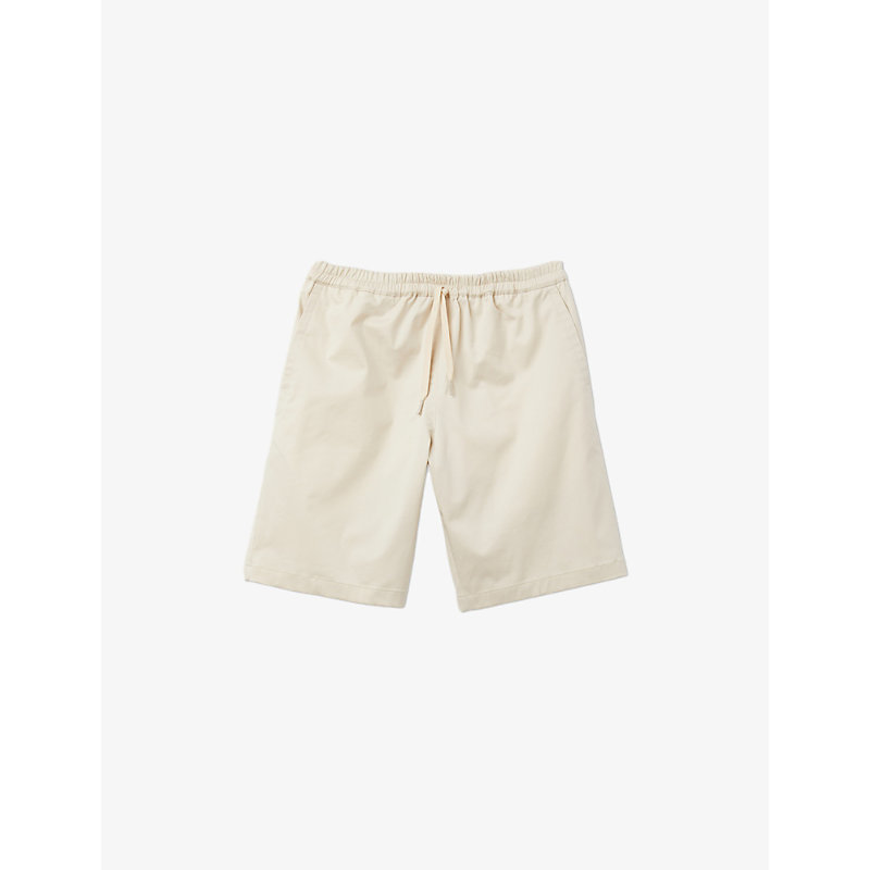 Sandro Mens Naturels Drawstring-waist Stretch Cotton-blend Shorts