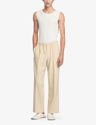 SANDRO: Elasticated-waist wide-leg stretch-woven trousers