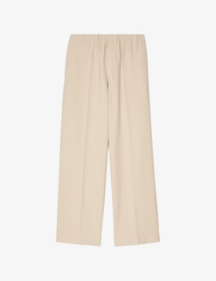 SANDRO: Elasticated-waist wide-leg stretch-woven trousers