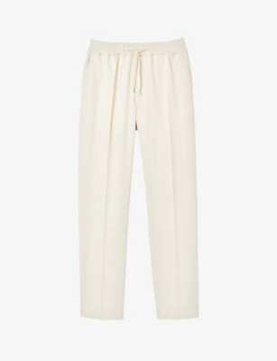 SANDRO: Tapered drawstring-waist stretch-cotton blend trousers