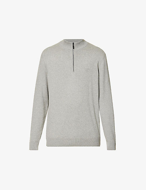 BARBOUR: Avoch brand-embroidered cotton-knit jumper