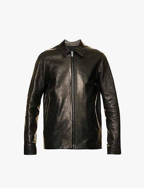 RICK OWENS: Brad regular-fit leather jacket