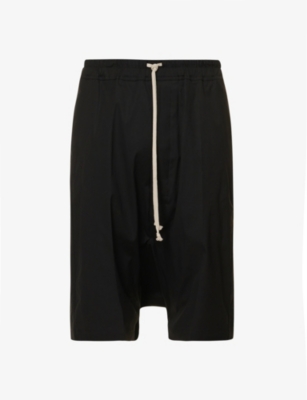 RICK OWENS - Pods dropped-crotch stretch-cotton shorts