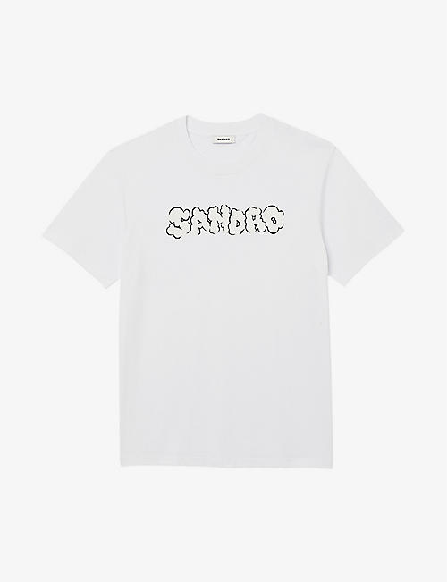 SANDRO: Cloud logo-embroidered cotton-jersey T-shirt