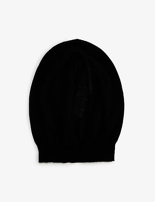 RICK OWENS: Relaxed-fit ribbed cashmere beanie hat