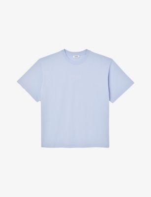 Sandro Paris Starfish-Print Short-Sleeve Shirt - Blue
