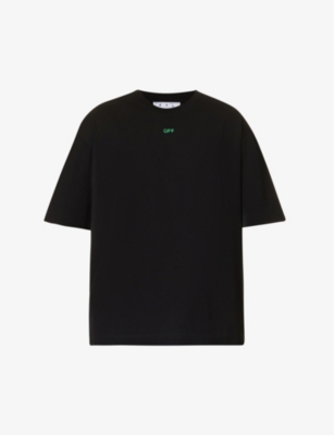 Off-White c/o Virgil Abloh Logo-print Cotton T-shirt in Black for Men