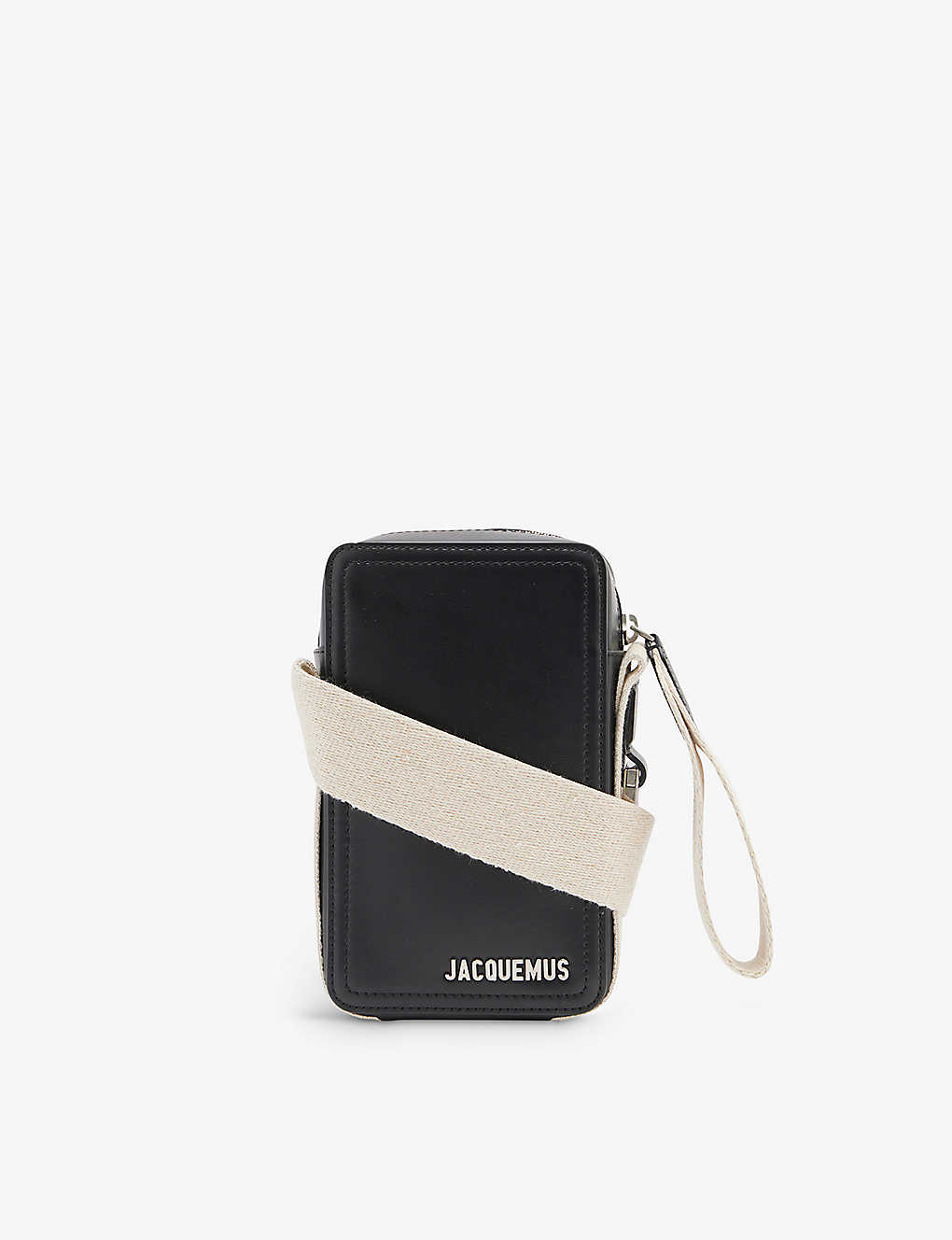 Jacquemus Mens Black Le Cuerda Vertical Brand-plaque Leather Cross-body Bag