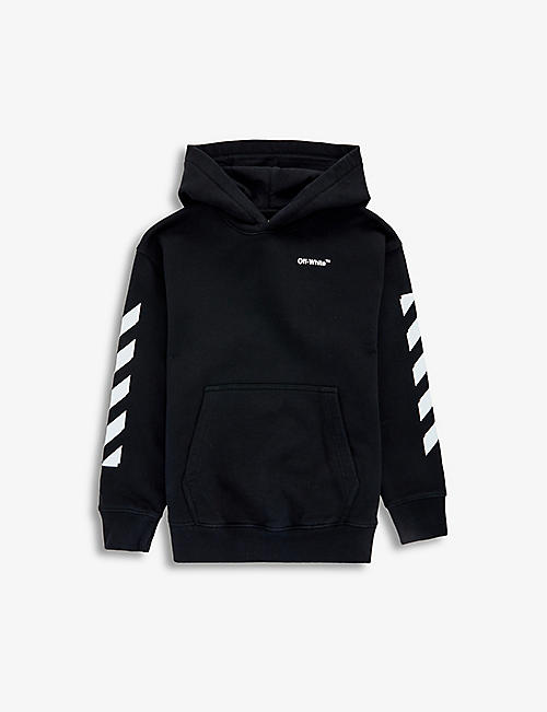 OFF-WHITE C/O VIRGIL ABLOH: Brand-embossed relaxed-fit cotton-jersey hoody 4-12 years