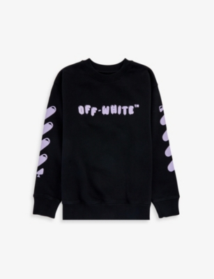 OFF-WHITE OFF-WHITE C/O VIRGIL ABLOH GIRLS BLACK LILAC KIDS BALLOONS GRAPHIC-PRINT COTTON-JERSEY SWEATSHIRT 6-,64418002