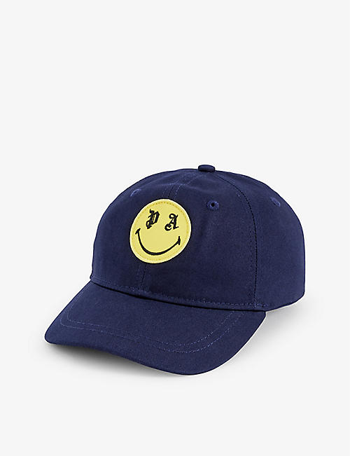 PALM ANGELS: Smiley-embroidered cotton baseball cap